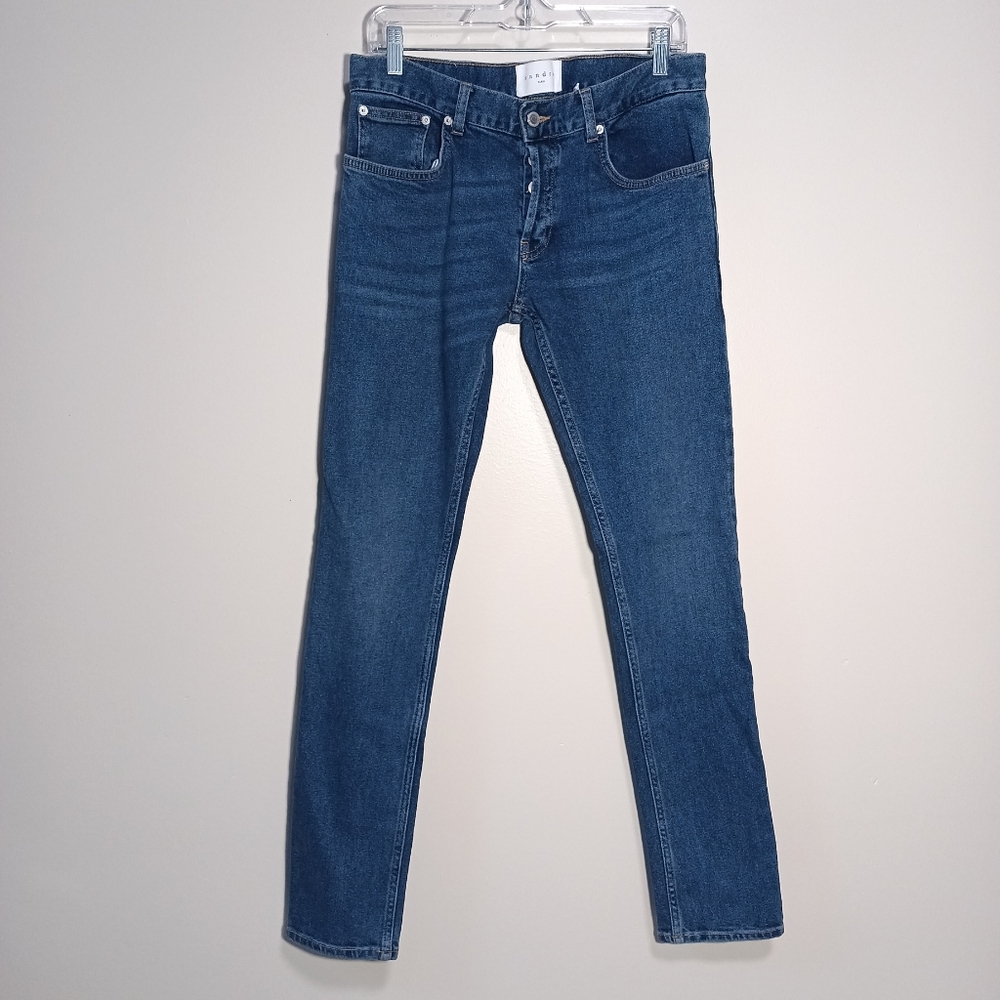 Sandro Paris Skinny Fit Button Fly Jeans in Indigo Size 32